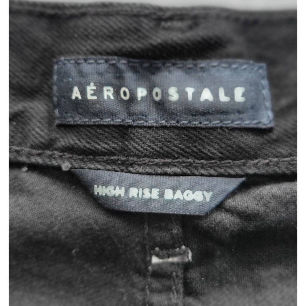 Aeropostale Jeans Womens Baggy Black High Waist Size 14R NEW - Picture 10 of 16